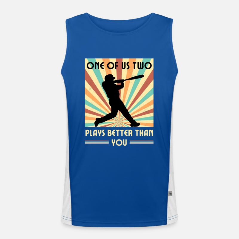 Einer Von Uns Beiden Spielt Besser Baseball Funktionelles Kontrast-Tank Top für Männer 