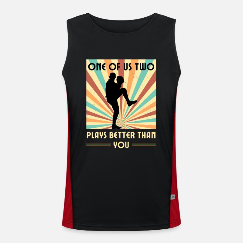 Einer Von Uns Beiden Spielt Besser Baseball Funktionelles Kontrast-Tank Top für Männer 