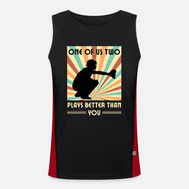 Einer Von Uns Beiden Spielt Besser Baseball Funktionelles Kontrast-Tank Top für Männer 