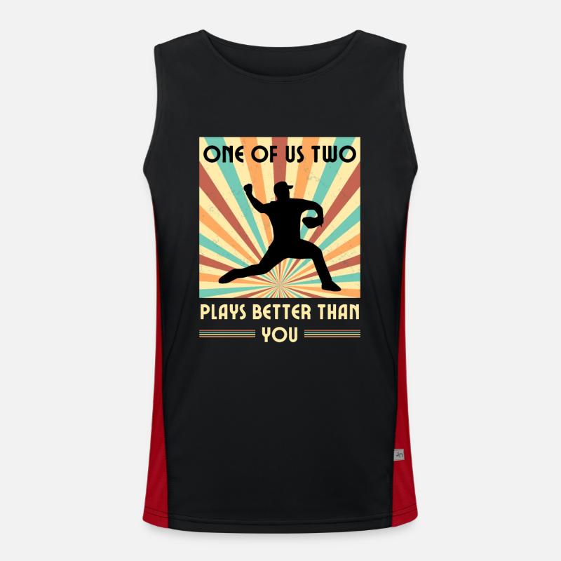 Einer Von Uns Beiden Spielt Besser Baseball Funktionelles Kontrast-Tank Top für Männer 