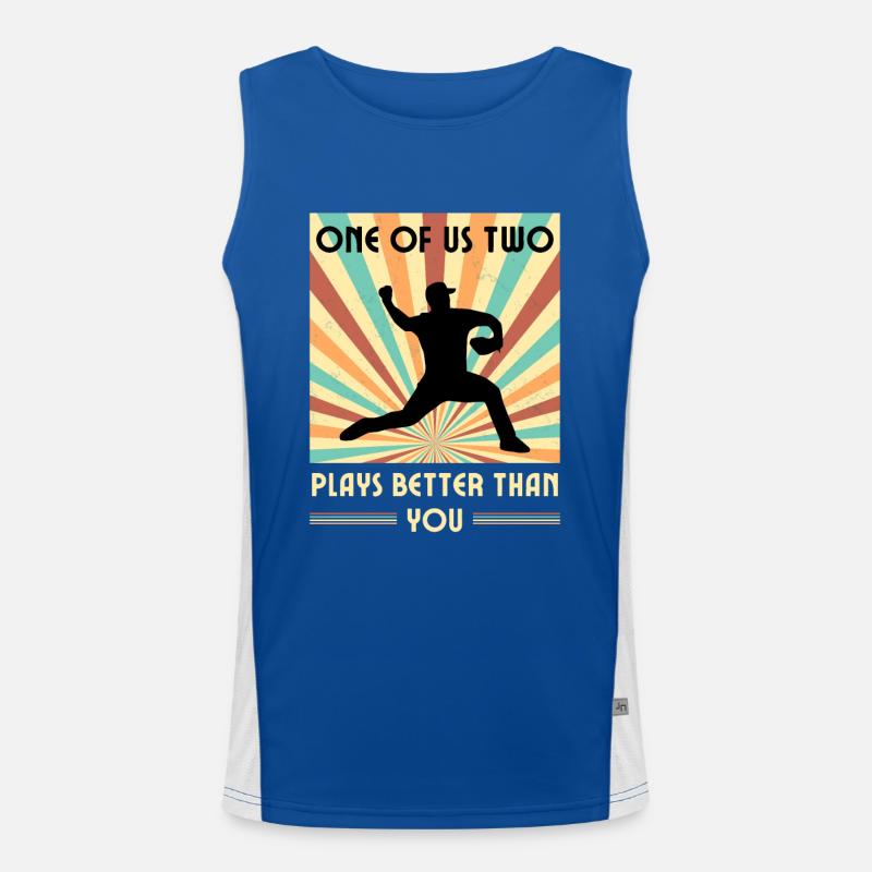 Einer Von Uns Beiden Spielt Besser Baseball Funktionelles Kontrast-Tank Top für Männer 