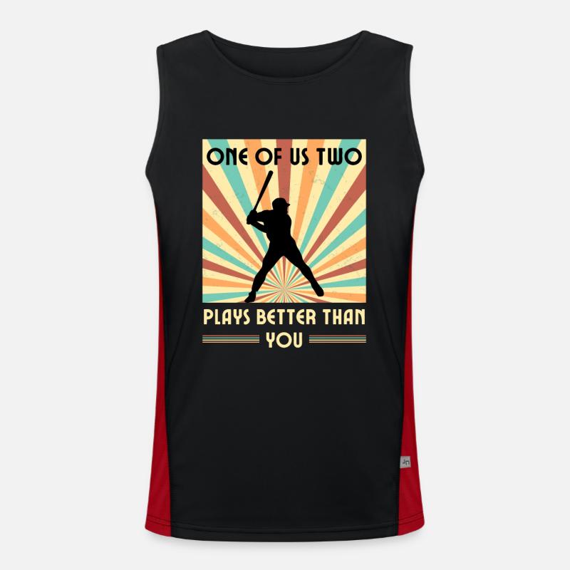 Einer Von Uns Beiden Spielt Besser Baseball Funktionelles Kontrast-Tank Top für Männer 