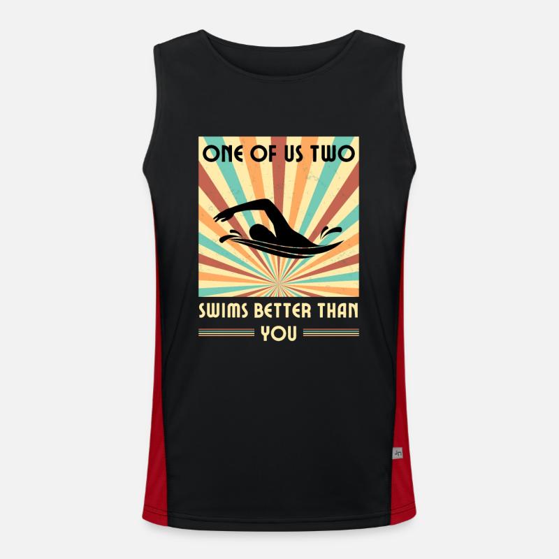 Einer Von Uns Beiden Schwimmt Besser Als Du Funktionelles Kontrast-Tank Top für Männer 