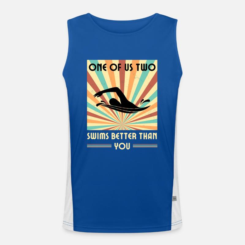 Einer Von Uns Beiden Schwimmt Besser Als Du Funktionelles Kontrast-Tank Top für Männer 