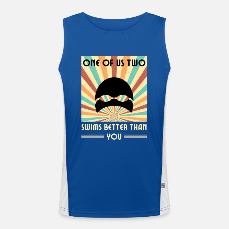 Einer Von Uns Beiden Schwimmt Besser Als Du Funktionelles Kontrast-Tank Top für Männer 