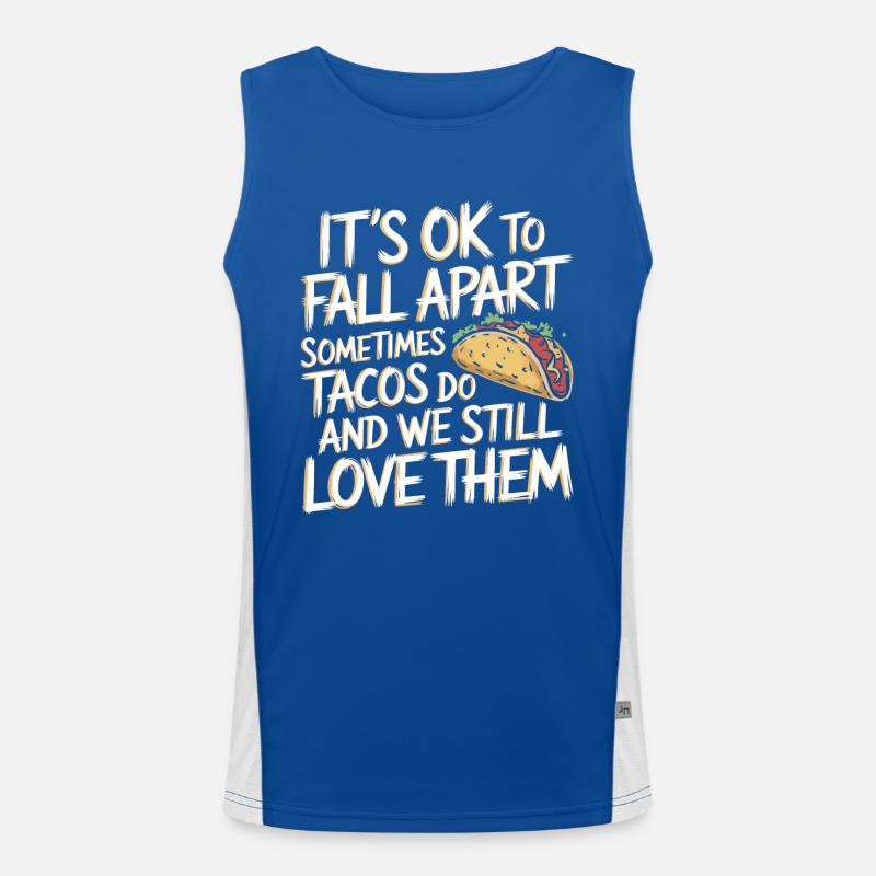 Love for humanity and tacos Men's Functional Contrast Tank Top 