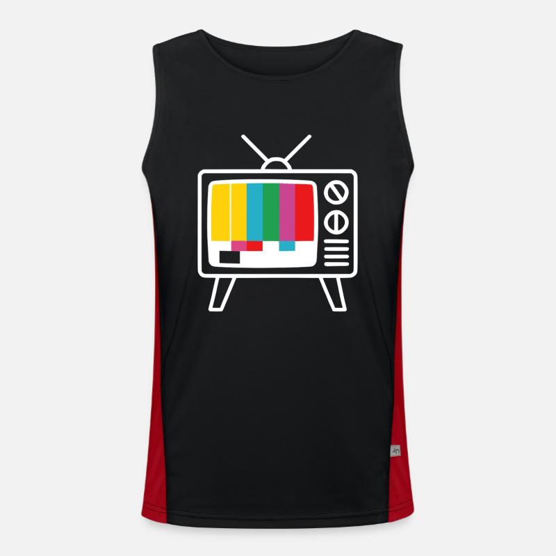 Motif de test Modèle rétro TV Débardeur respirant contrasté Homme 