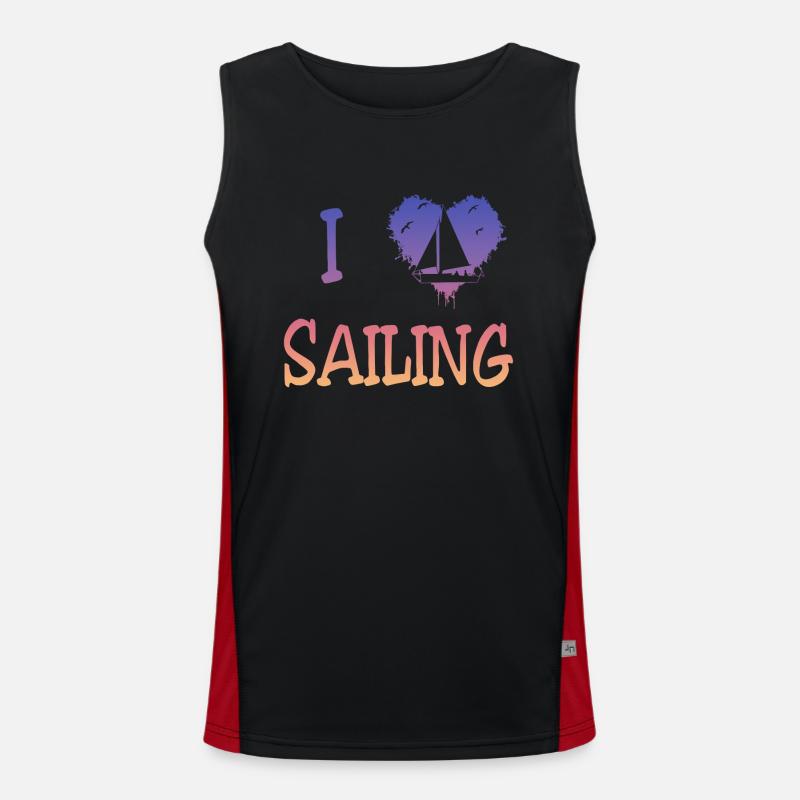 I love Sailing Funktionelles Kontrast-Tank Top für Männer 