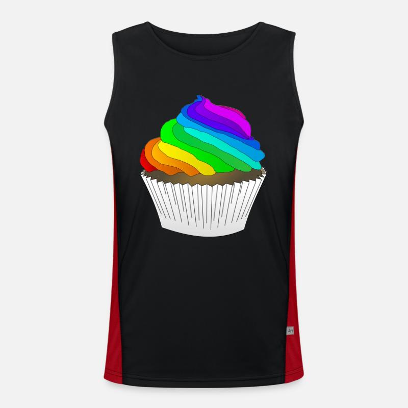 rainbow sun clouds weather rainbow sun cloud76 Men's Functional Contrast Tank Top 