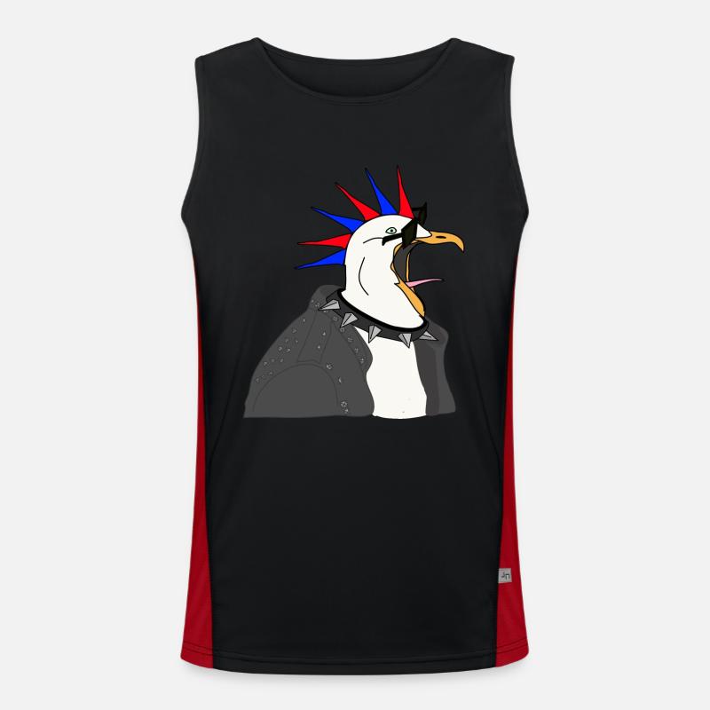 Punk Seagull Leather Jacket Sunglasses Men's Functional Contrast Tank Top 