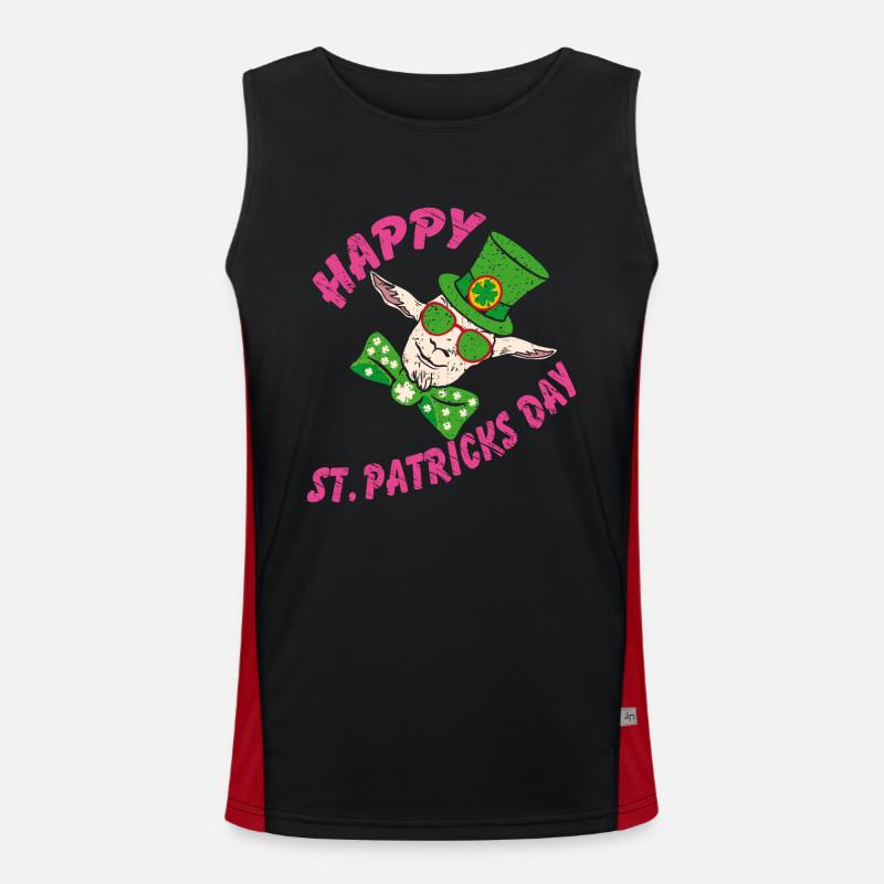 Joyeuse Saint-Patrick Drôle De Chèvre Folle Débardeur respirant contrasté Homme 