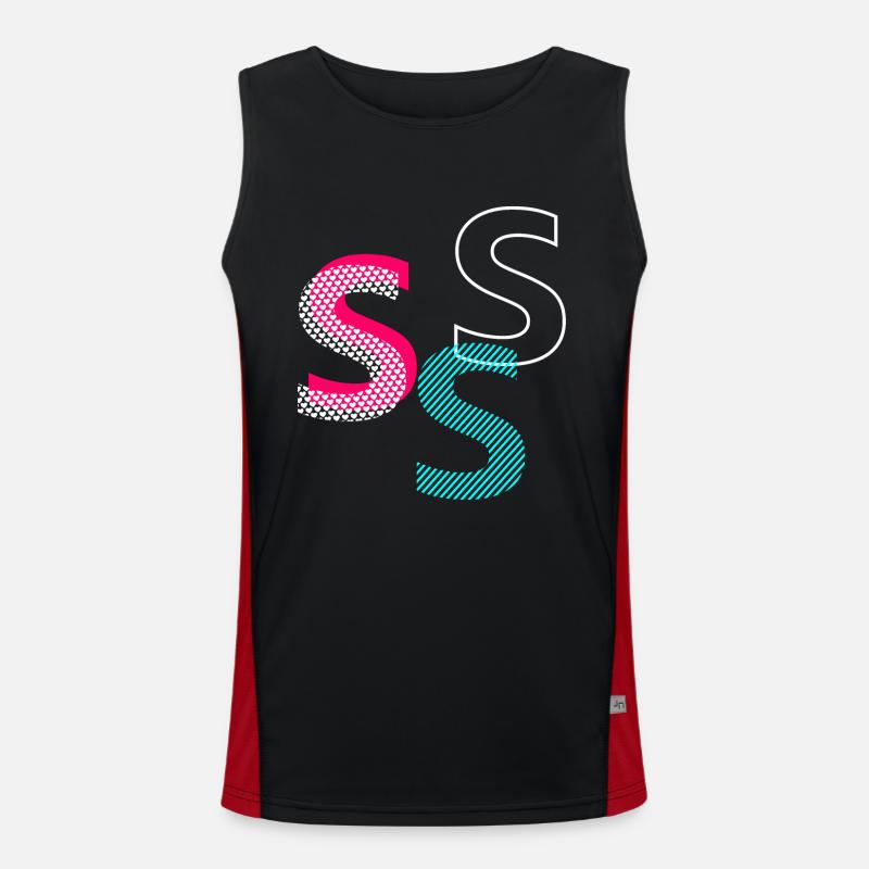 S Initial Funktionelles Kontrast-Tank Top für Männer 