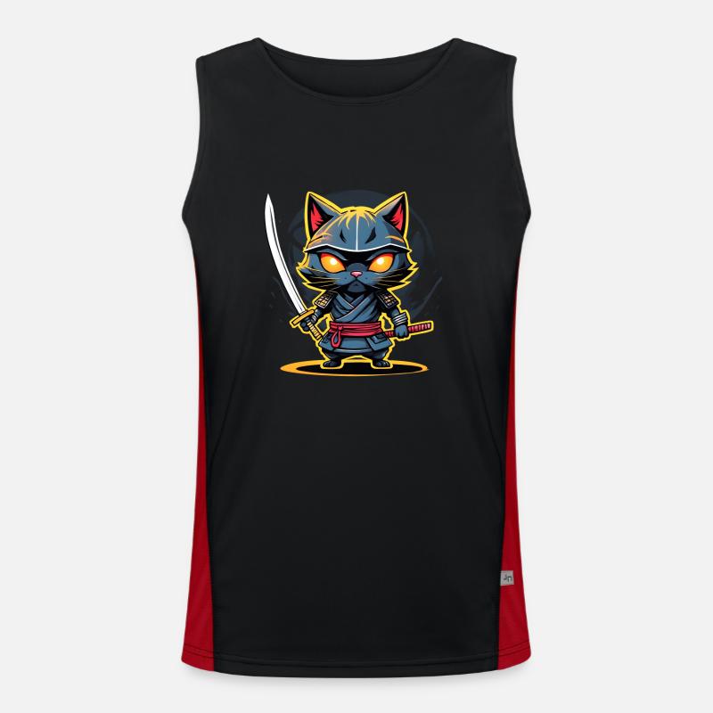 Ninja-Katze #5 Funktionelles Kontrast-Tank Top für Männer 