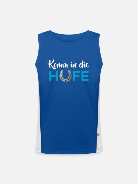 Komm in die Hufe - Funktionelles Kontrast-Tank Top für Männer  - Royal/Weiß - Vorne