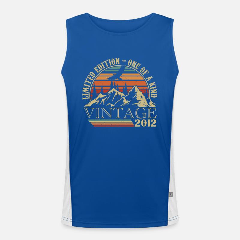 2012 Vintage Retro 2012 Jubiläumsgeschenk Funktionelles Kontrast-Tank Top für Männer 