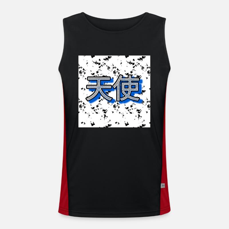 Angel (Chinese script) - Image - 2023 - Men's Functional Contrast Tank Top  - black/red