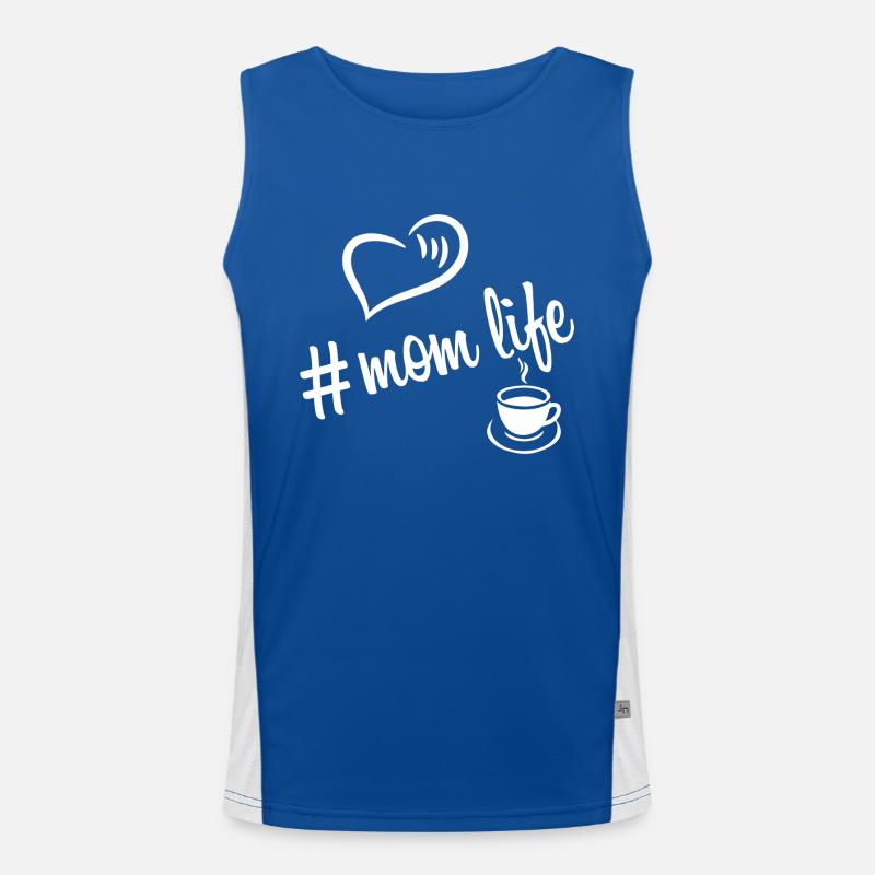 Mom Life Coffe White Men's Functional Contrast Tank Top 