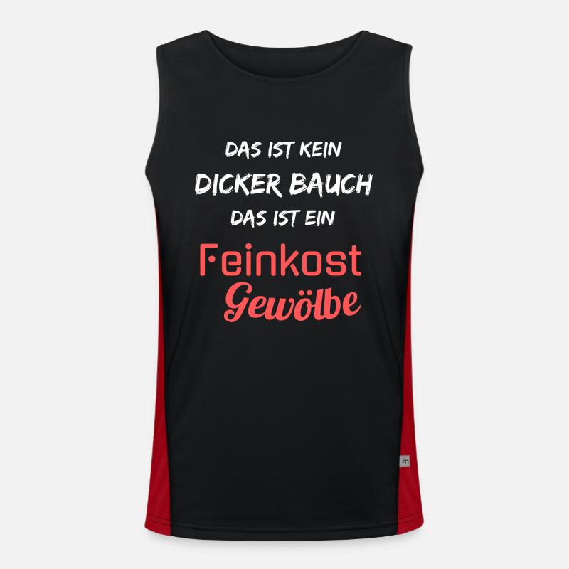 Kein dicker Bauch, ein Feinkost Gewölbe! Spruch Funktionelles Kontrast-Tank Top für Männer 