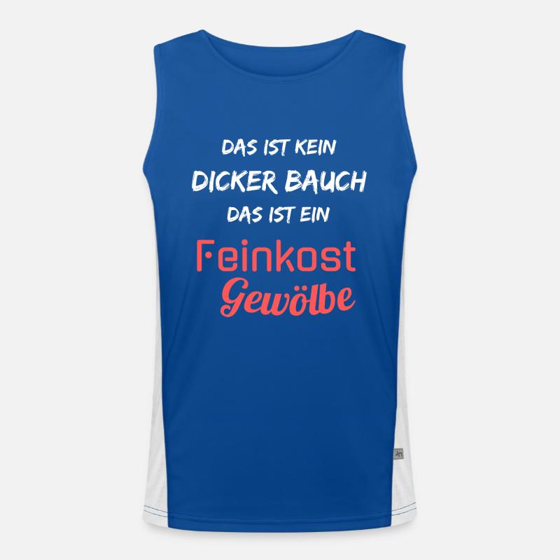 Kein dicker Bauch, ein Feinkost Gewölbe! Spruch Funktionelles Kontrast-Tank Top für Männer 