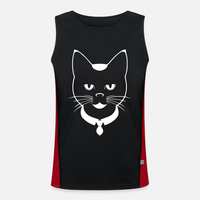 Drôle de chat Silhouette Cheeky Fun Cats Débardeur respirant contrasté Homme 