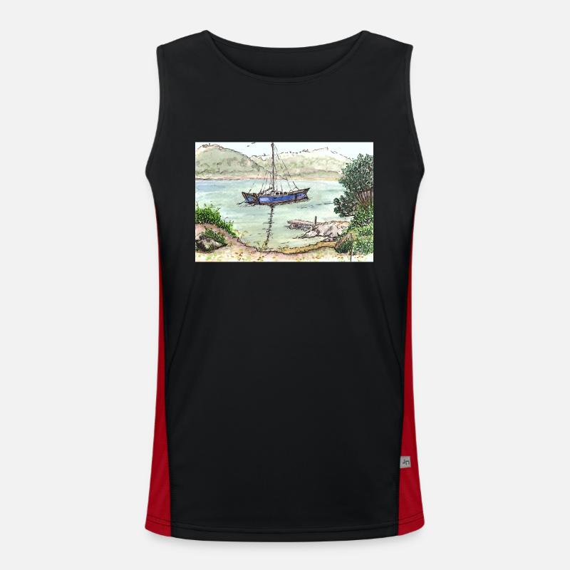 Segelboot Funktionelles Kontrast-Tank Top für Männer 