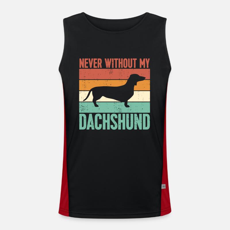 Never without my dachshund Men's Functional Contrast Tank Top 