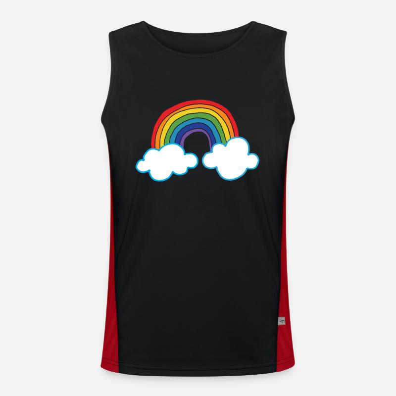 Rainbow, Pride, Unicorns Funktionelles Kontrast-Tank Top für Männer 