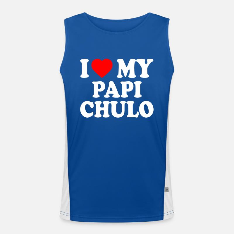 I love my papi chulo Funktionelles Kontrast-Tank Top für Männer 