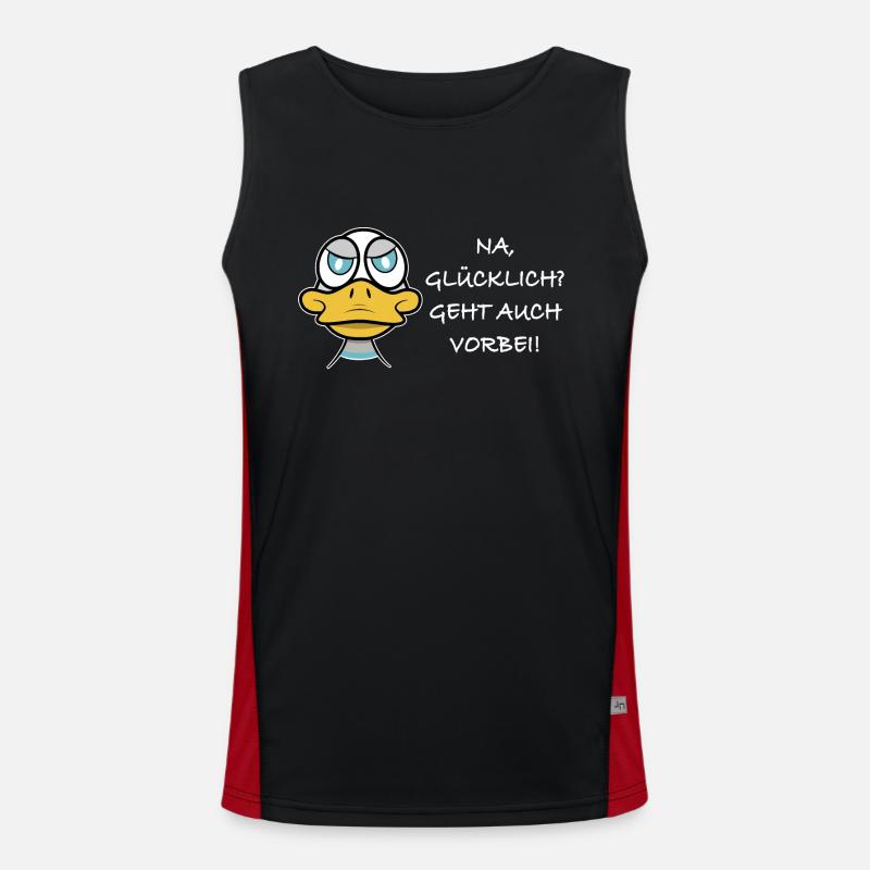 Glücklich, geht auch vorbei! Funktionelles Kontrast-Tank Top für Männer 