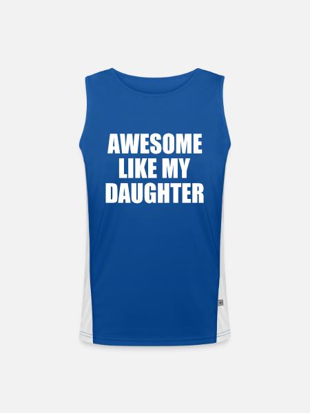 awesome like my daughter - Funktionelles Kontrast-Tank Top für Männer  - Royal/Weiß - Vorne