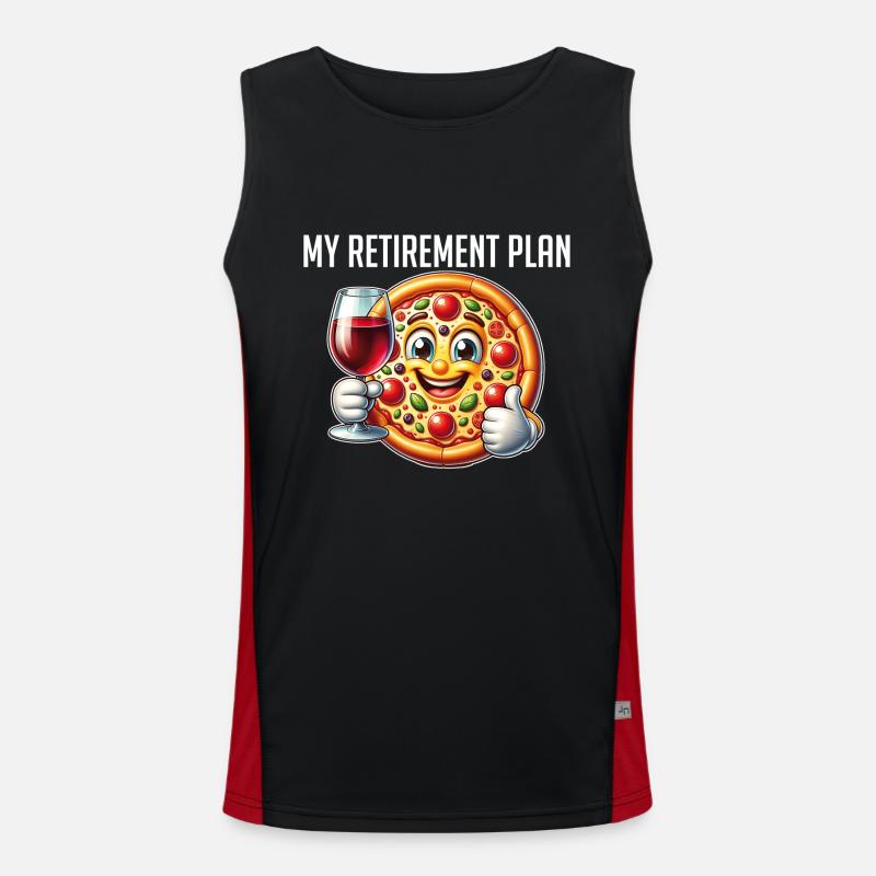 Pizza Retirement Plan lustige Pizza Funktionelles Kontrast-Tank Top für Männer 