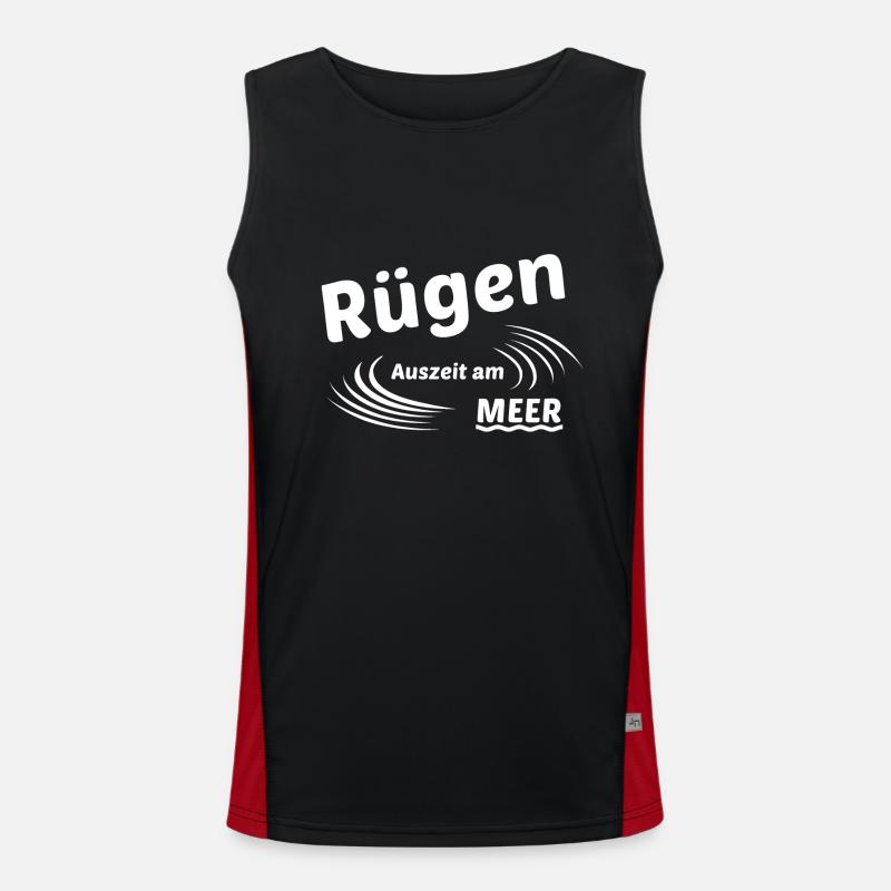 Rebuke - Men's Functional Contrast Tank Top  - black/red