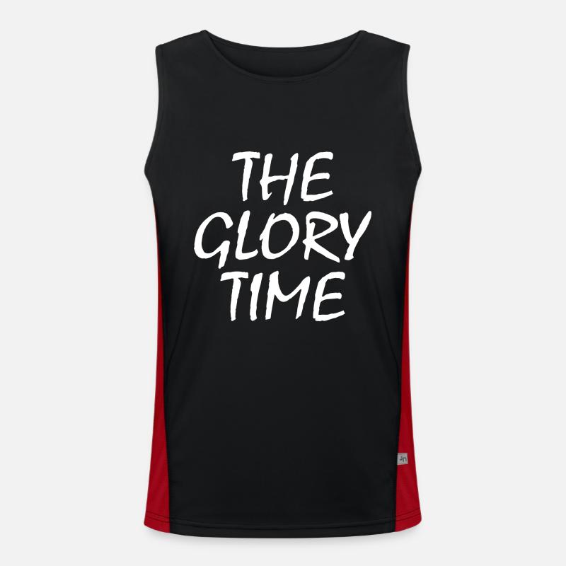 The glory time - Men's Functional Contrast Tank Top  - black/red