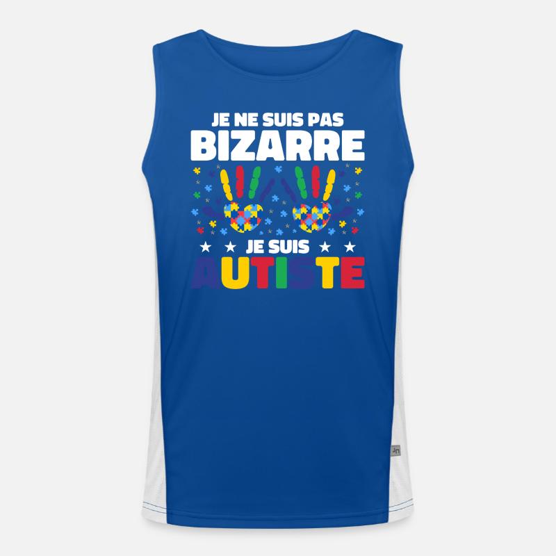 Ich bin nicht seltsam, ich bin Autist Funktionelles Kontrast-Tank Top für Männer 