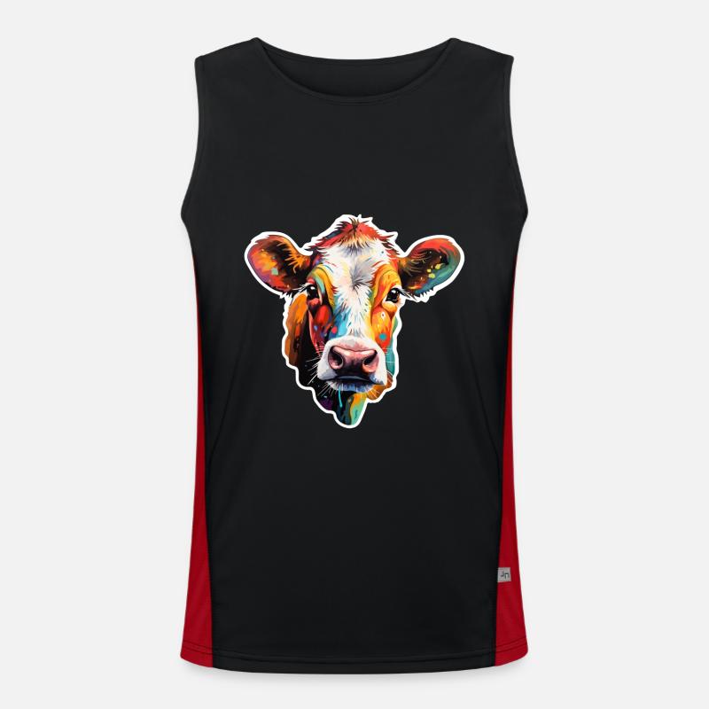 Beef variegated - Men's Functional Contrast Tank Top  - black/red
