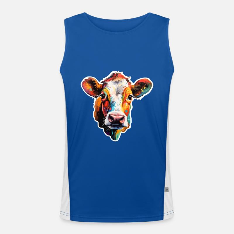 Rind bunt Funktionelles Kontrast-Tank Top für Männer 