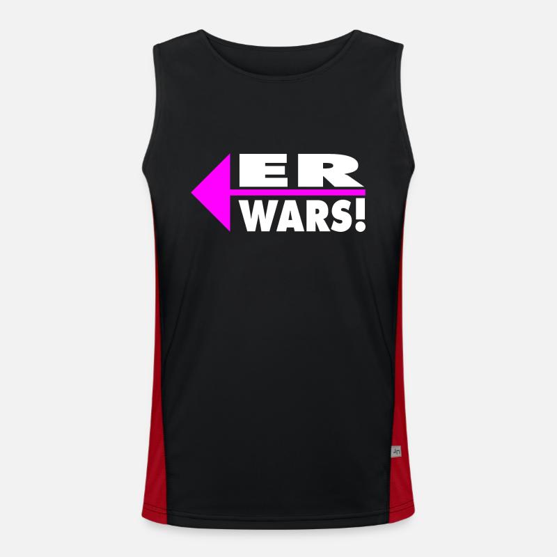 Er wars! Partner- oder Partyshirt - Funktionelles Kontrast-Tank Top für Männer  - Schwarz/Rot