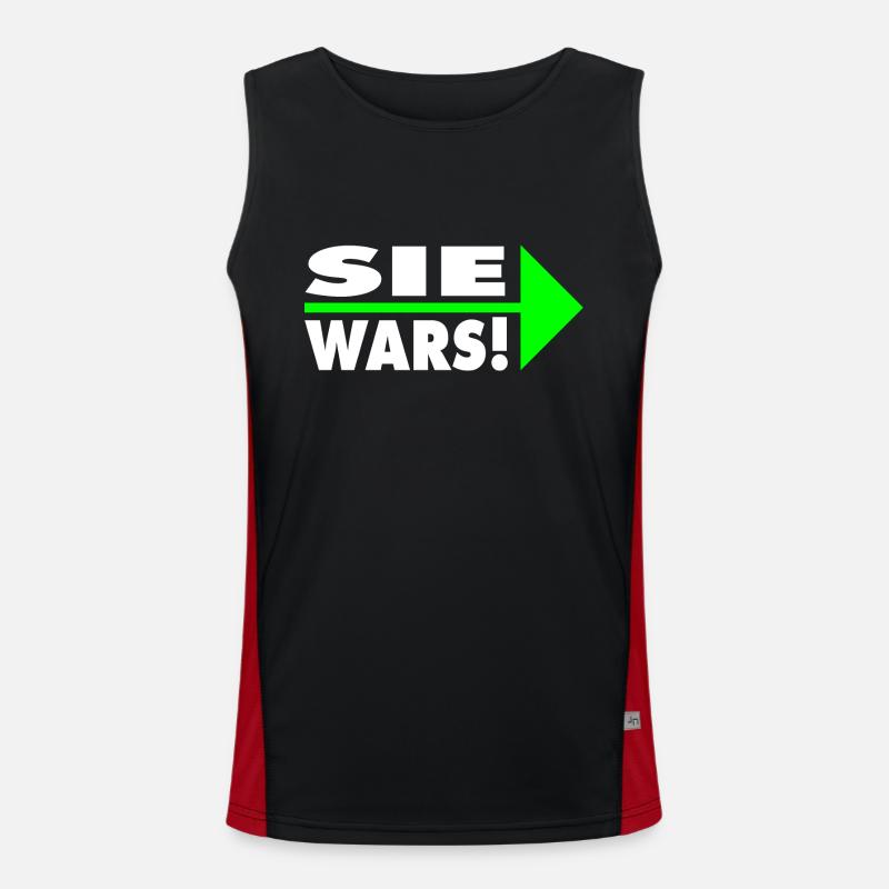 Sie wars! Partner- oder Partyshirt - Funktionelles Kontrast-Tank Top für Männer  - Schwarz/Rot