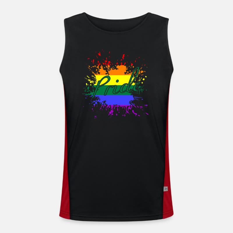 LGBTQ, Regenbogen, Pride, CSD Funktionelles Kontrast-Tank Top für Männer 