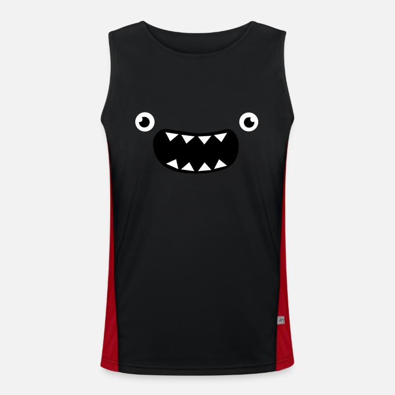 Funny Monster Face Men's Functional Contrast Tank Top 
