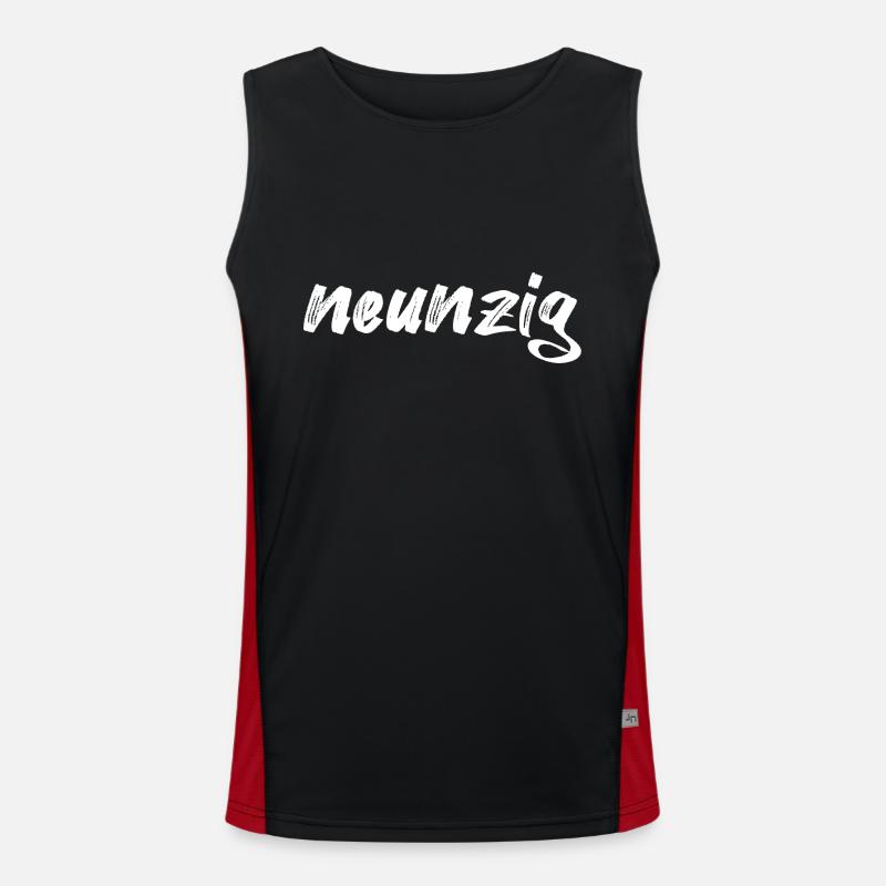 Neunzig Schriftzug. Funktionelles Kontrast-Tank Top für Männer 