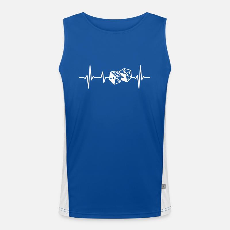 Dice Heartbeat Dice Game Men's Functional Contrast Tank Top 
