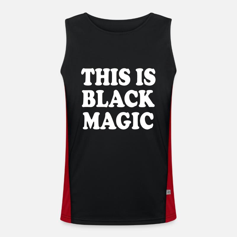 this is black magic - Men's Functional Contrast Tank Top - black/red