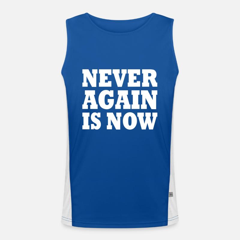 Never again is now Funktionelles Kontrast-Tank Top für Männer 