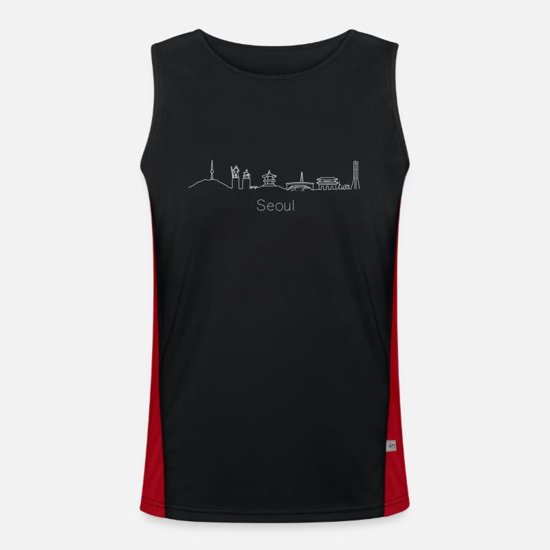 Séoul Corée du Sud Skyline Débardeur respirant contrasté Homme 