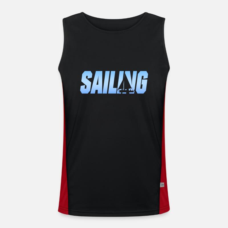 Seglen Segler Segelschiff Funktionelles Kontrast-Tank Top für Männer 