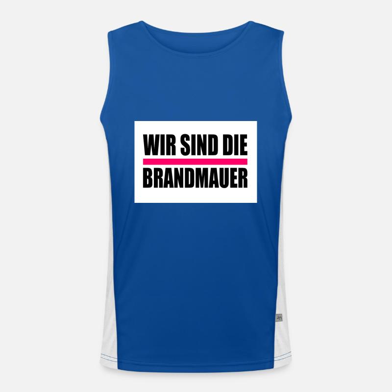 wir sind die brandmauer Funktionelles Kontrast-Tank Top für Männer 