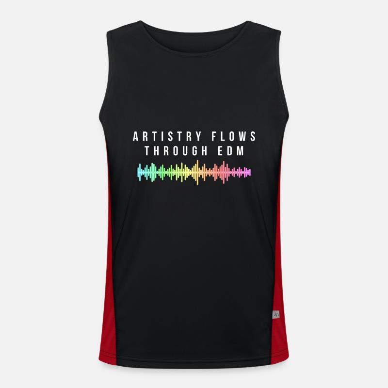 Artistry Flows Through EDM Vibrant Soundwave Funktionelles Kontrast-Tank Top für Männer 