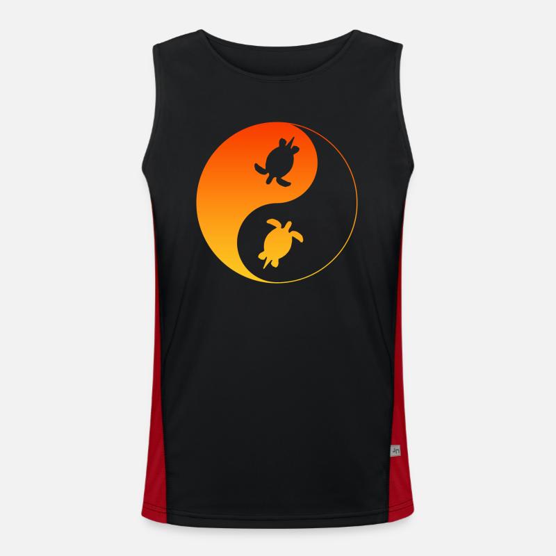 Schildkröte Yin Yang Turtle Funktionelles Kontrast-Tank Top für Männer 