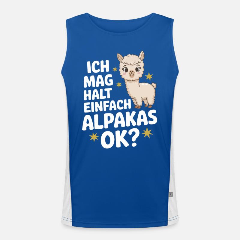 Alpaca llama alpacas animal Men's Functional Contrast Tank Top 